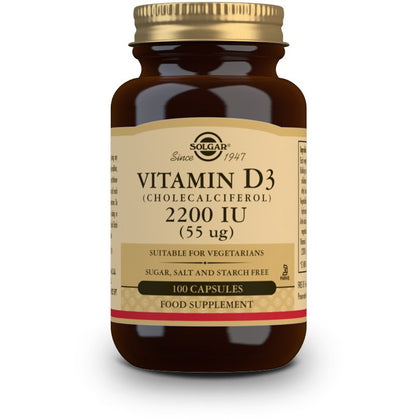 SOLGAR VITAMIN D3 VEG CAPS 2200 IU 100 CAP